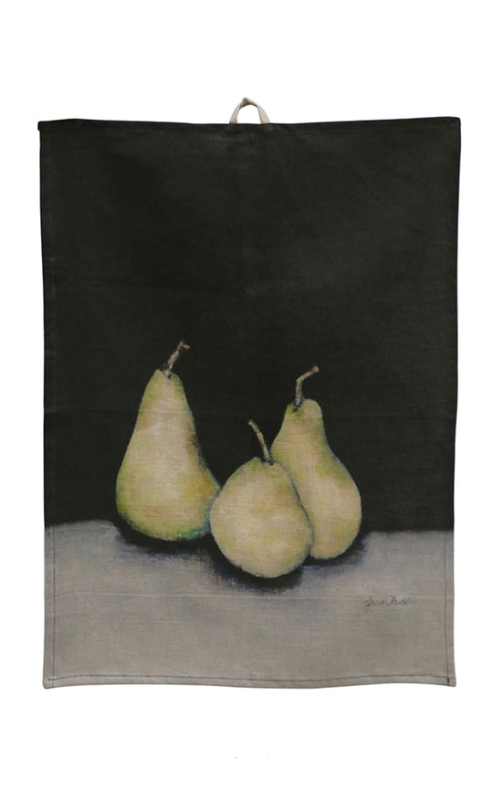 Linen Tea Towel Midnight Pears
