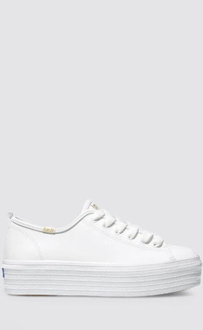 Platform Sneaker Triple Up Leather White