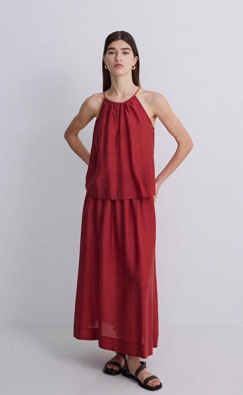 Halter Neck Dark Red