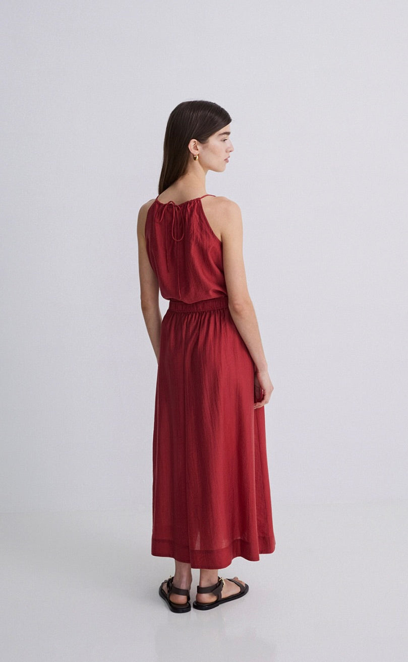 Halter Neck Dark Red