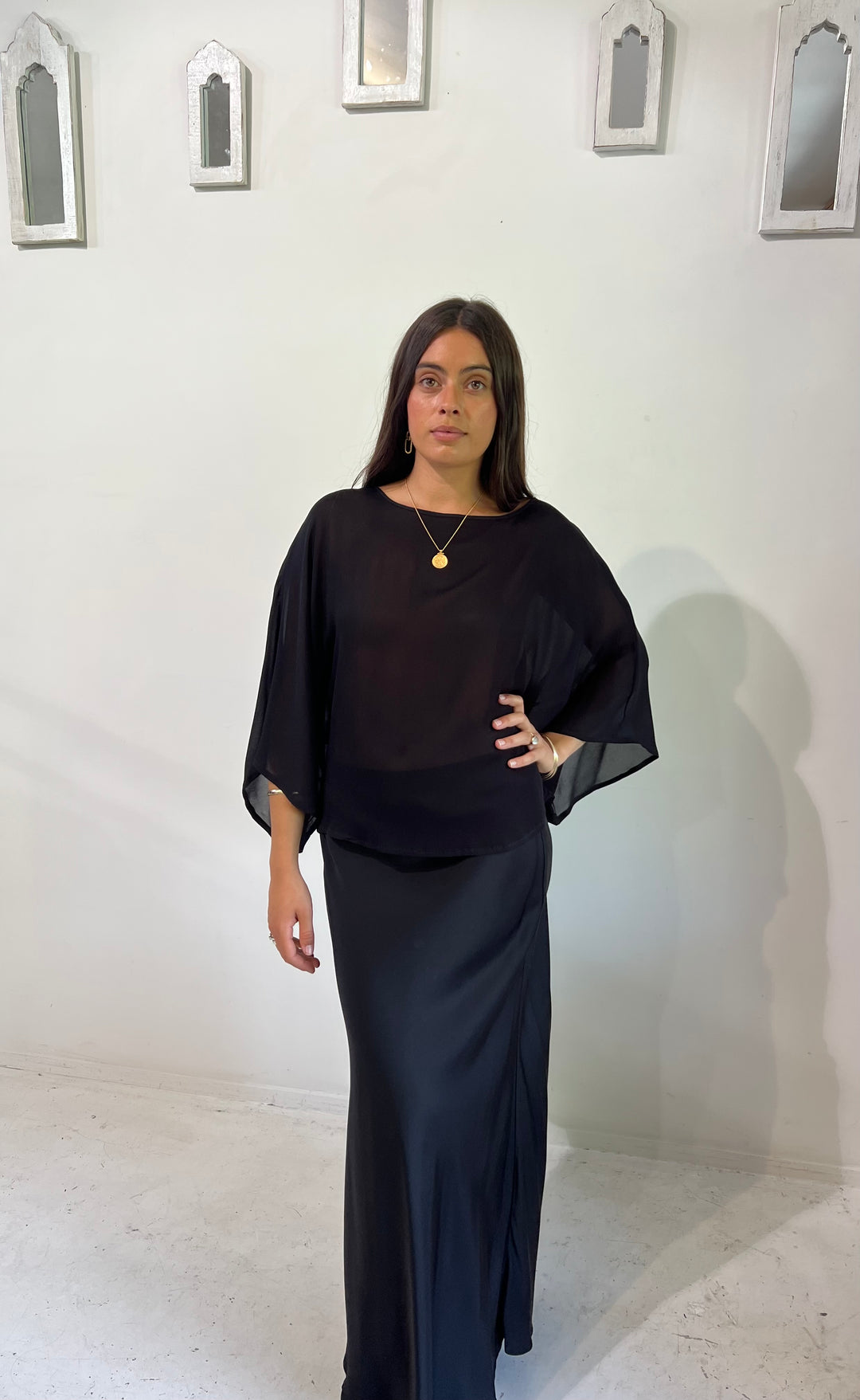 Senna Top Black Sheer