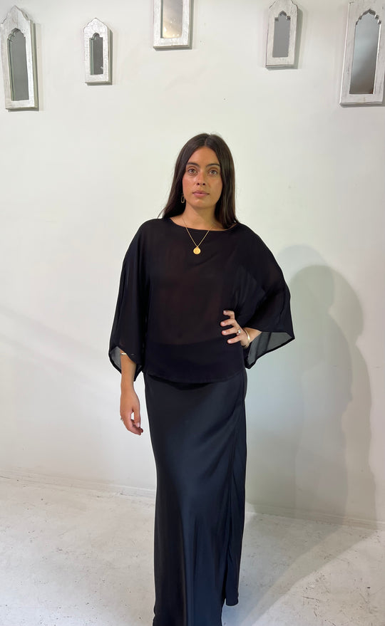 Senna Top Black Sheer