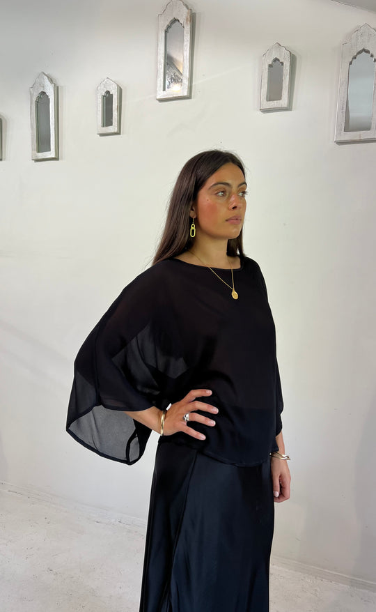 Senna Top Black Sheer