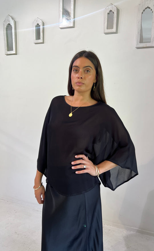 Senna Top Black Sheer