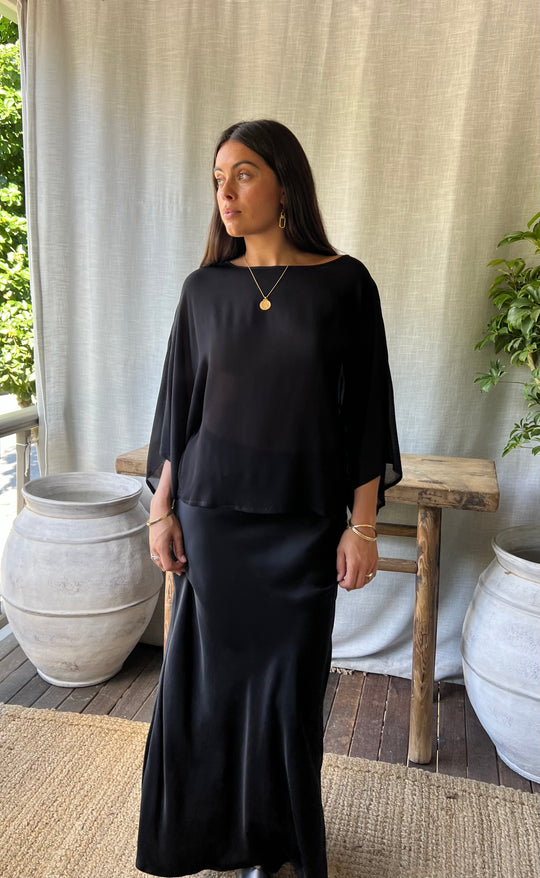 Senna Top Black Sheer