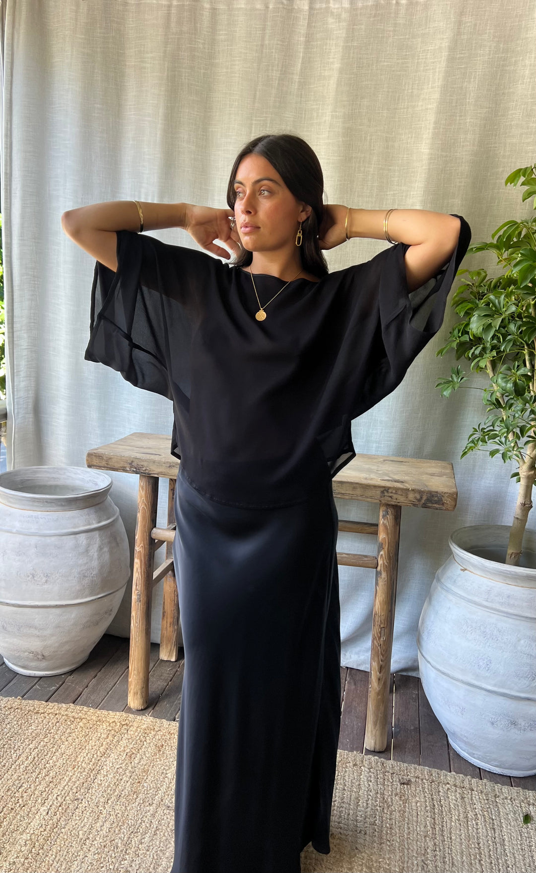 Senna Top Black Sheer