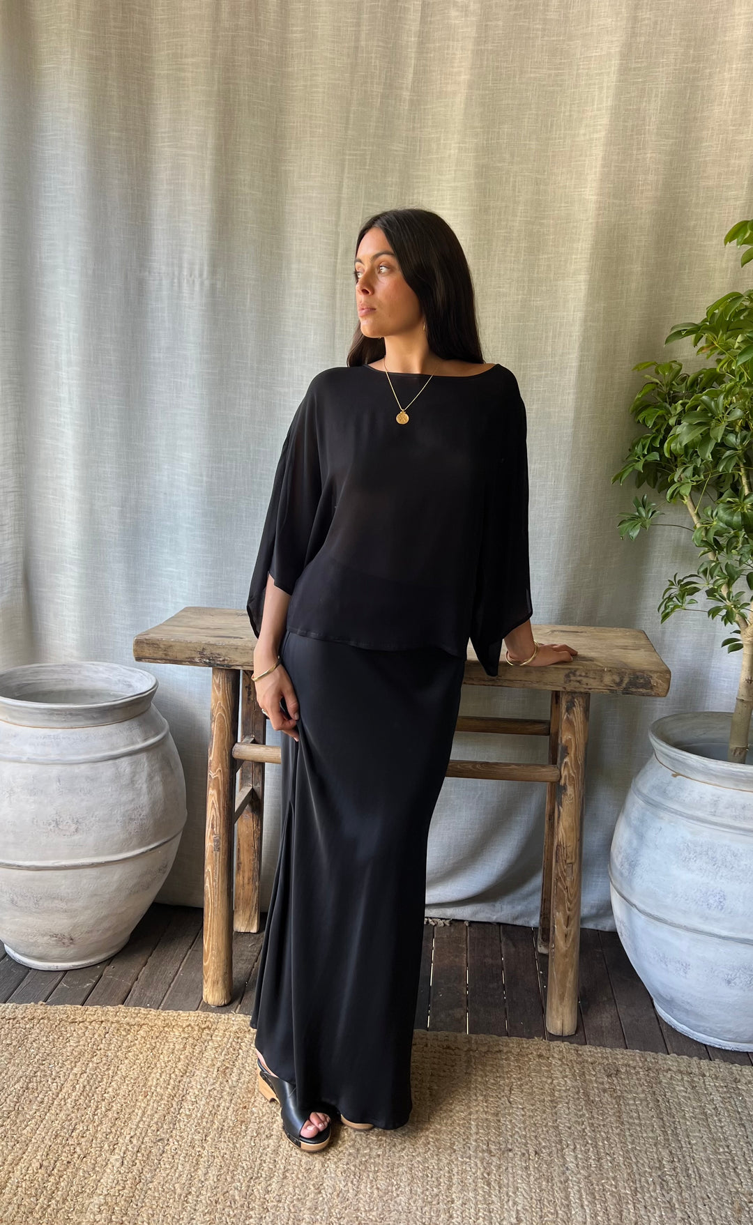 Senna Top Black Sheer