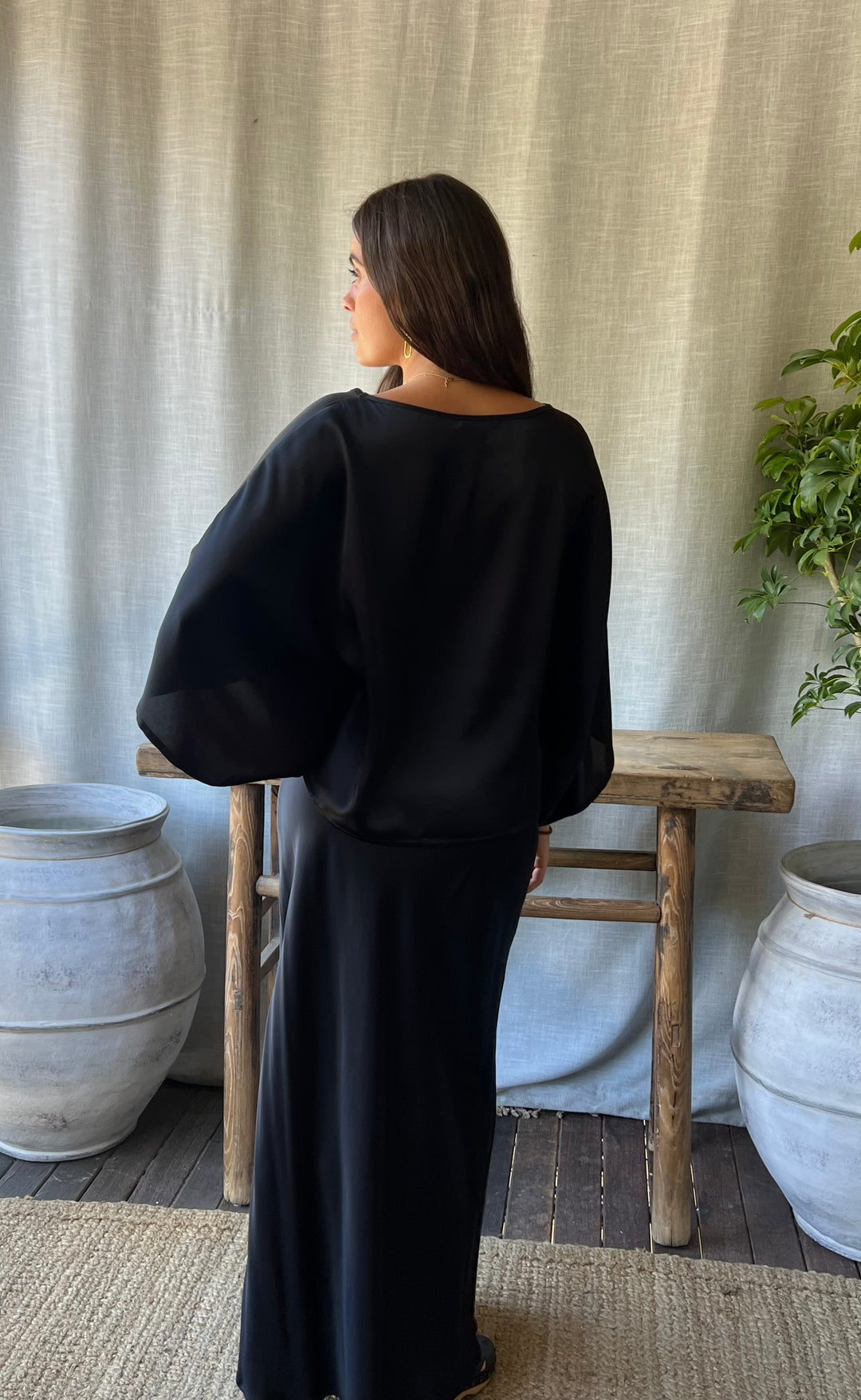 Senna Top Black Satin