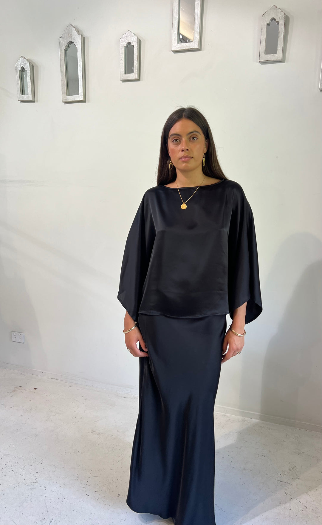 Senna Top Black Satin