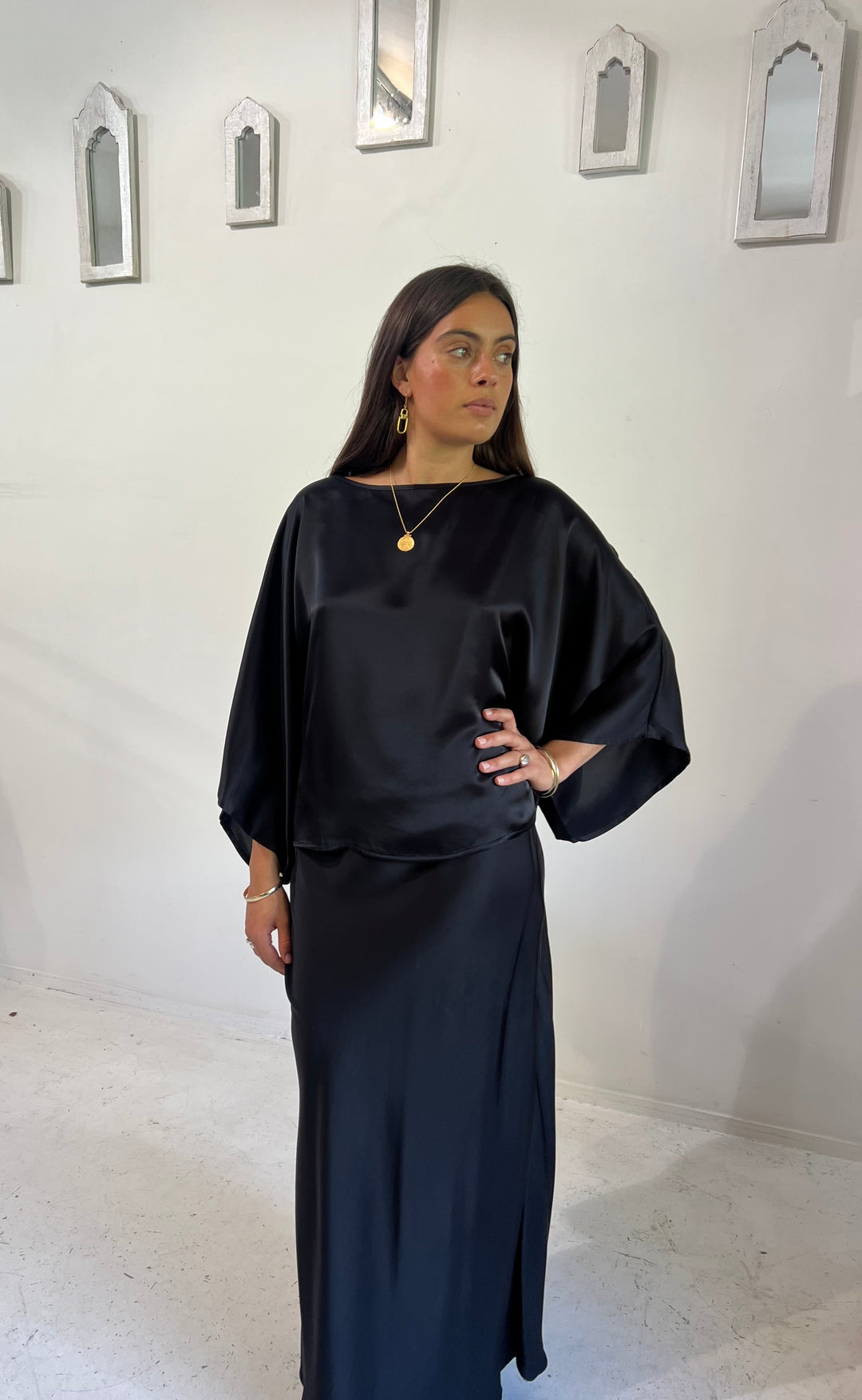 Senna Top Black Satin