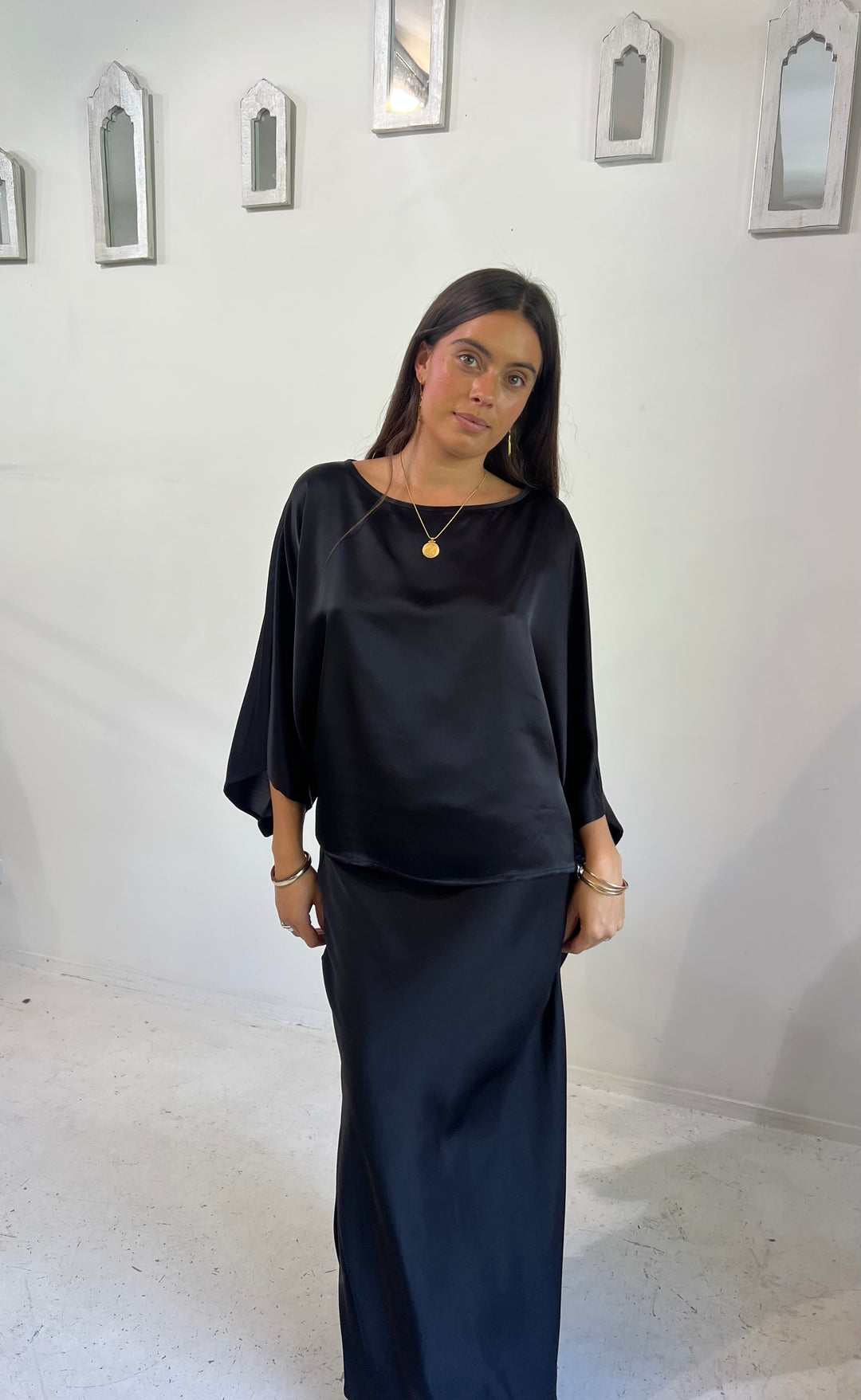 Senna Top Black Satin