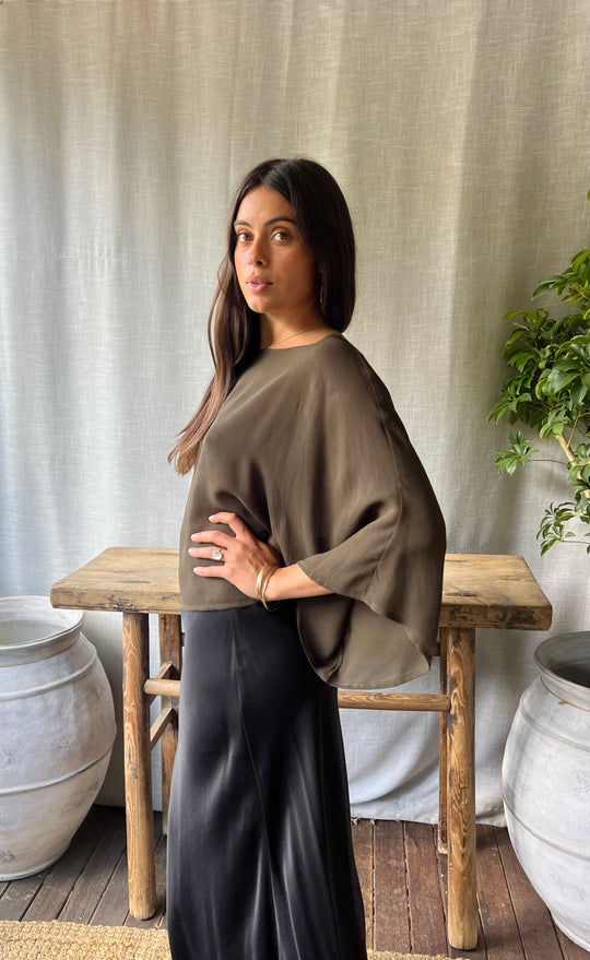 Senna Top Khaki Sheer