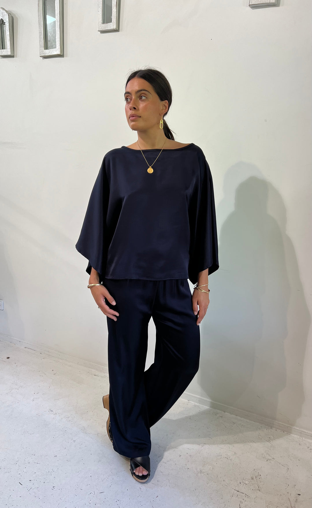 Senna Top Navy Satin