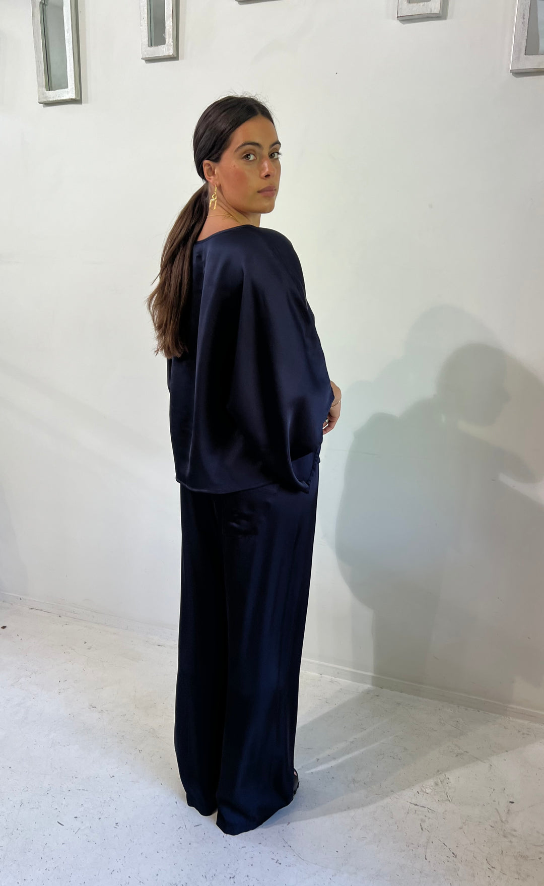 Senna Top Navy Satin