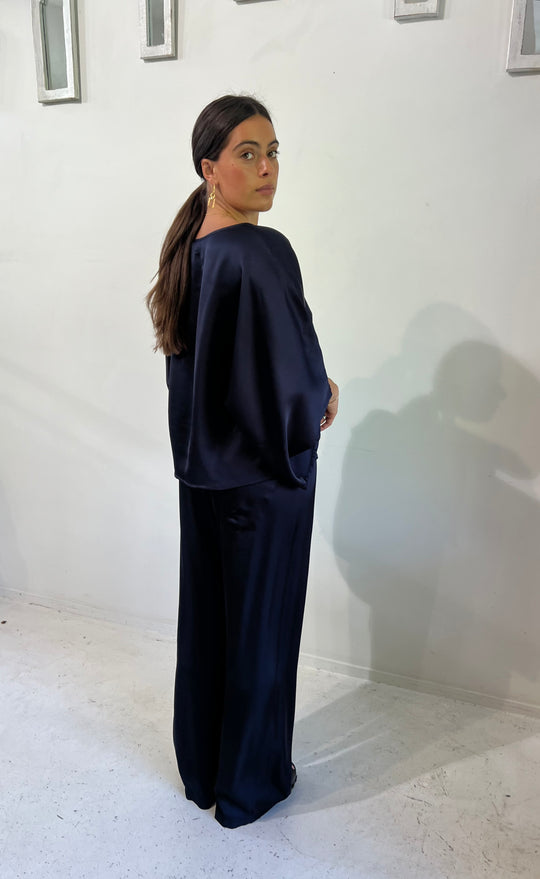 Senna Top Navy Satin