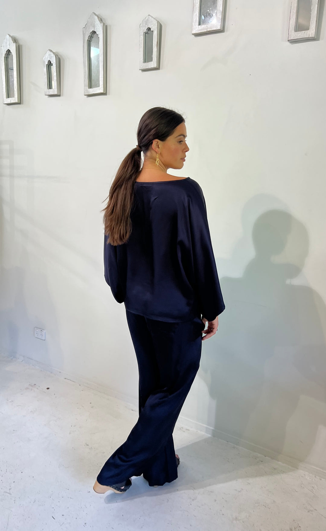 Senna Top Navy Satin