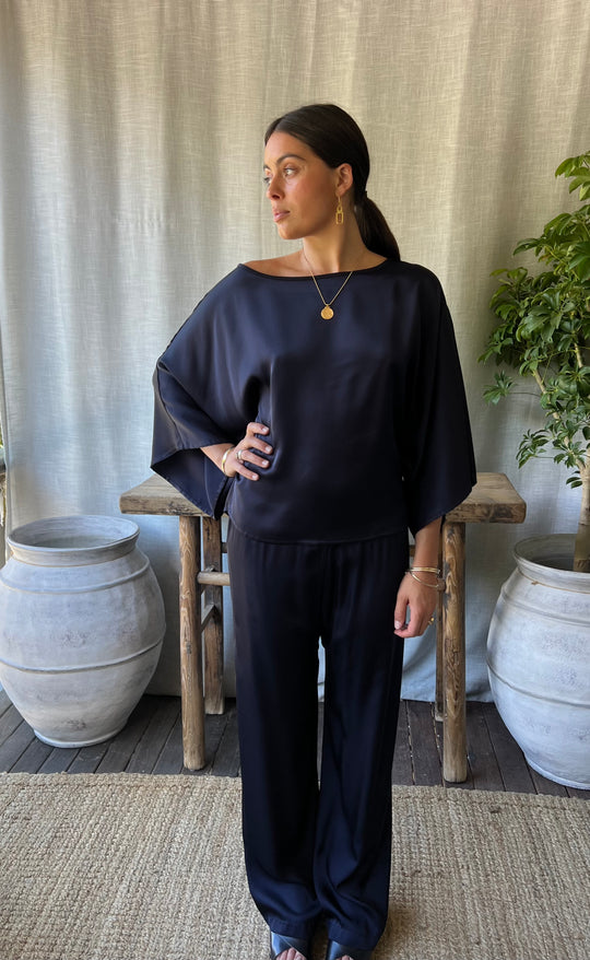 Senna Top Navy Satin
