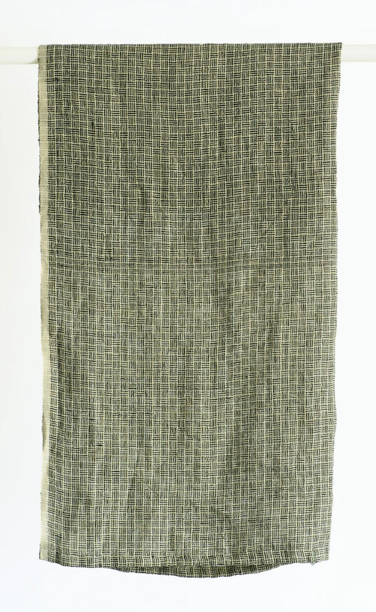 Natural Stripe Check Tea Towel