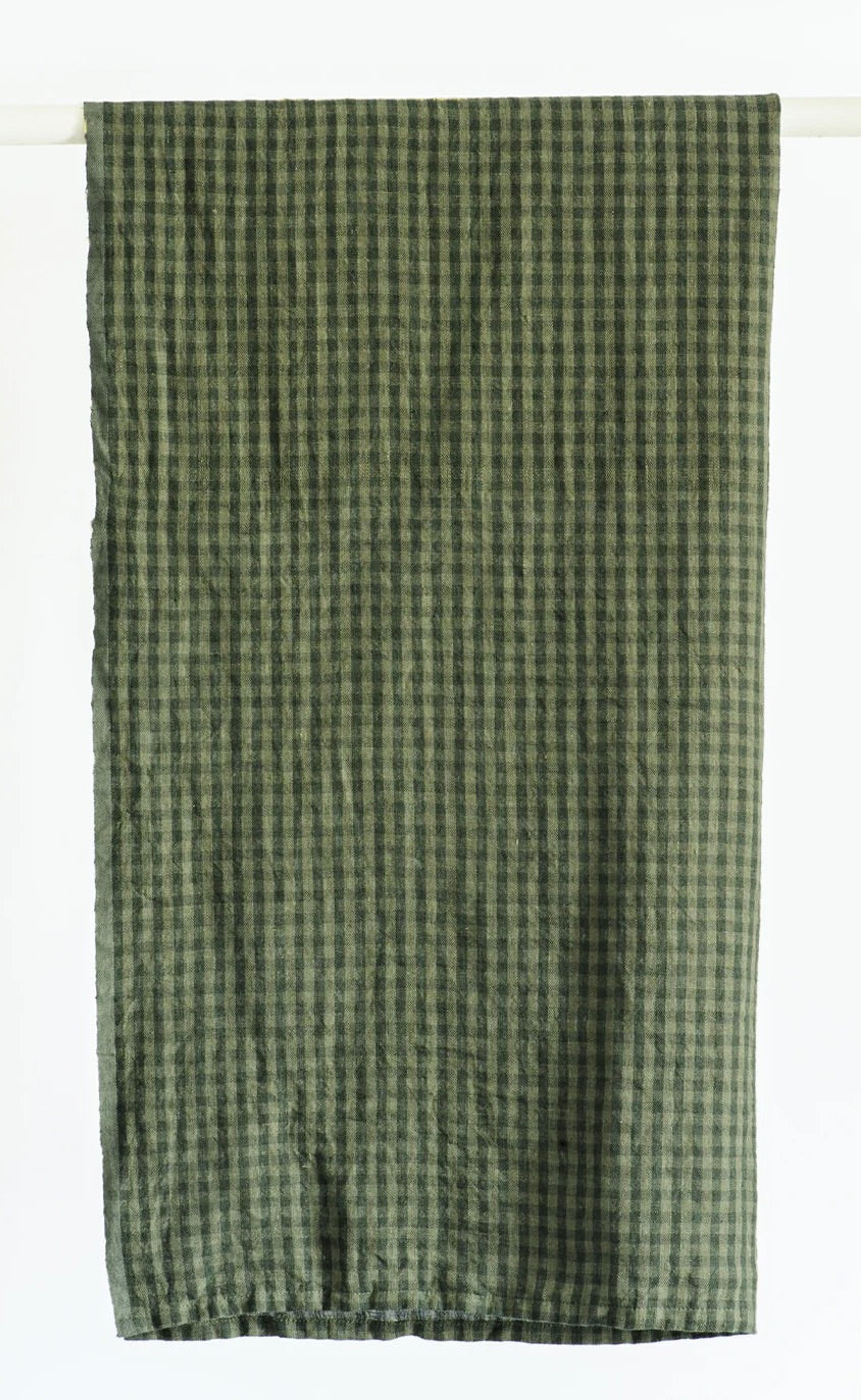 Sage Check Tea Towel