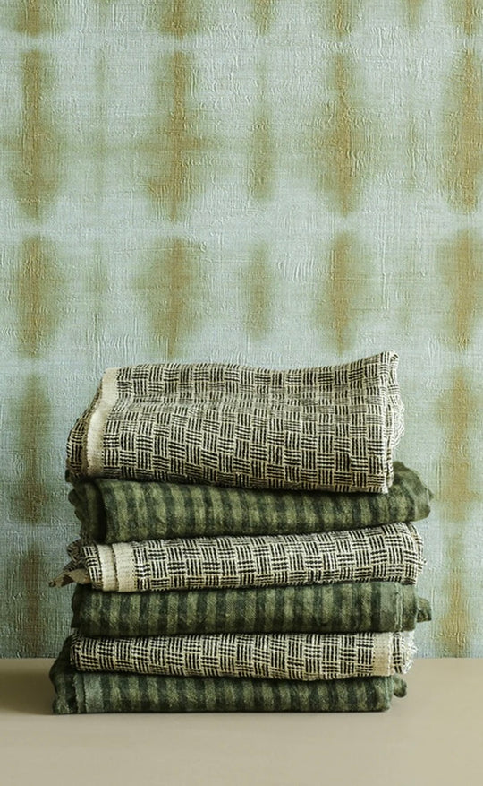 Sage Check Tea Towel