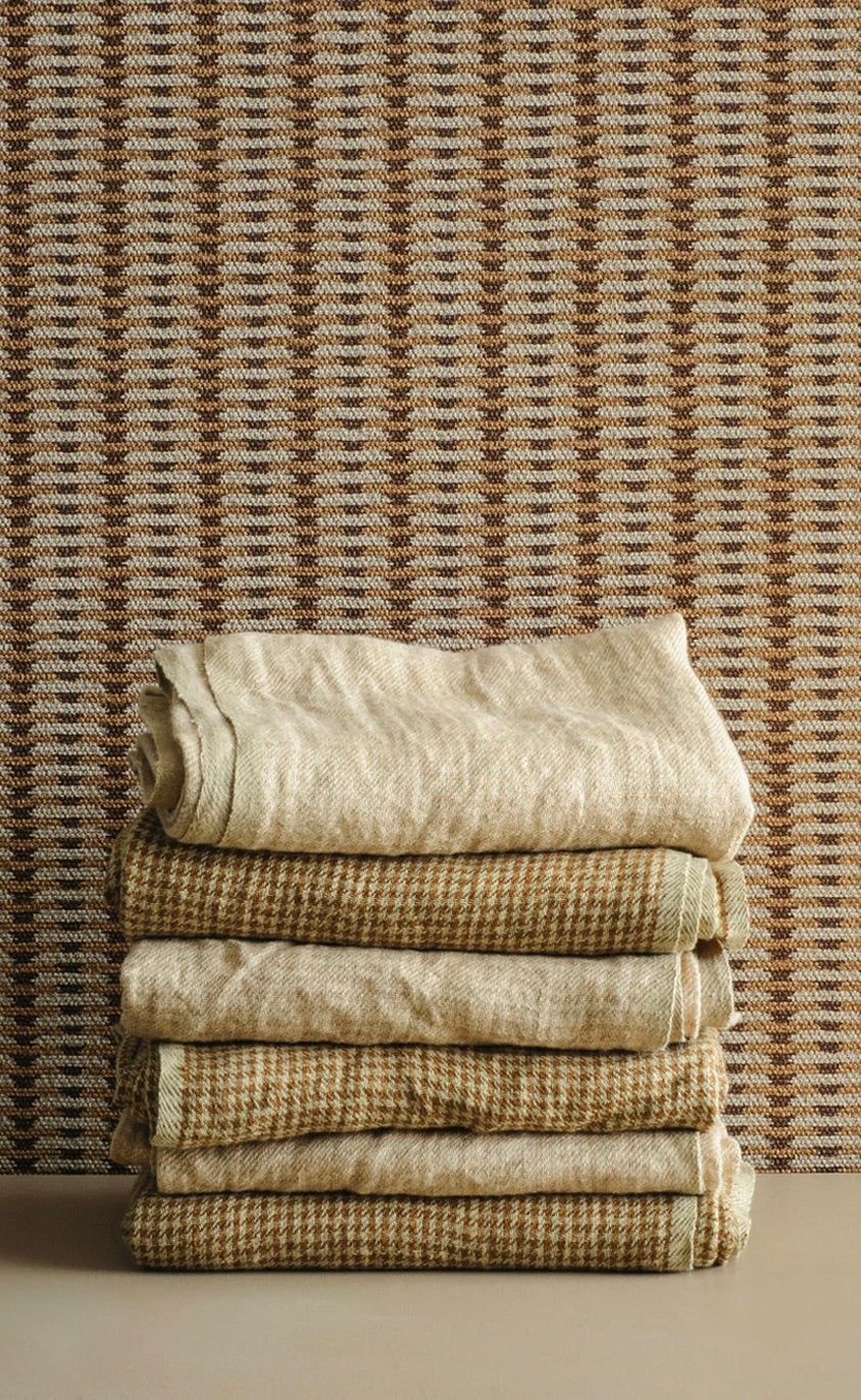 Sepia Houndstooth Tea Towel