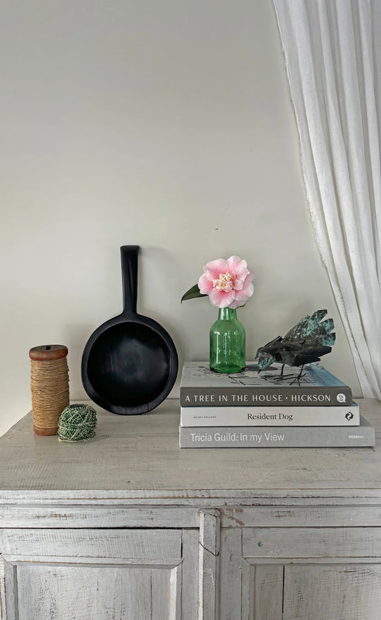 Teak Charred Platter w/ Handle