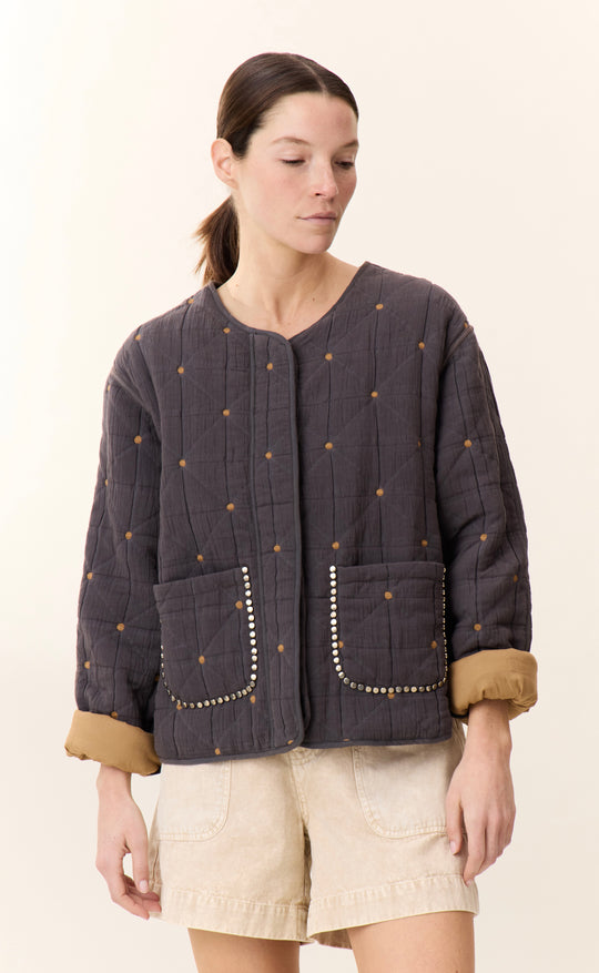 Vahala Quilt Jacket Charcoal