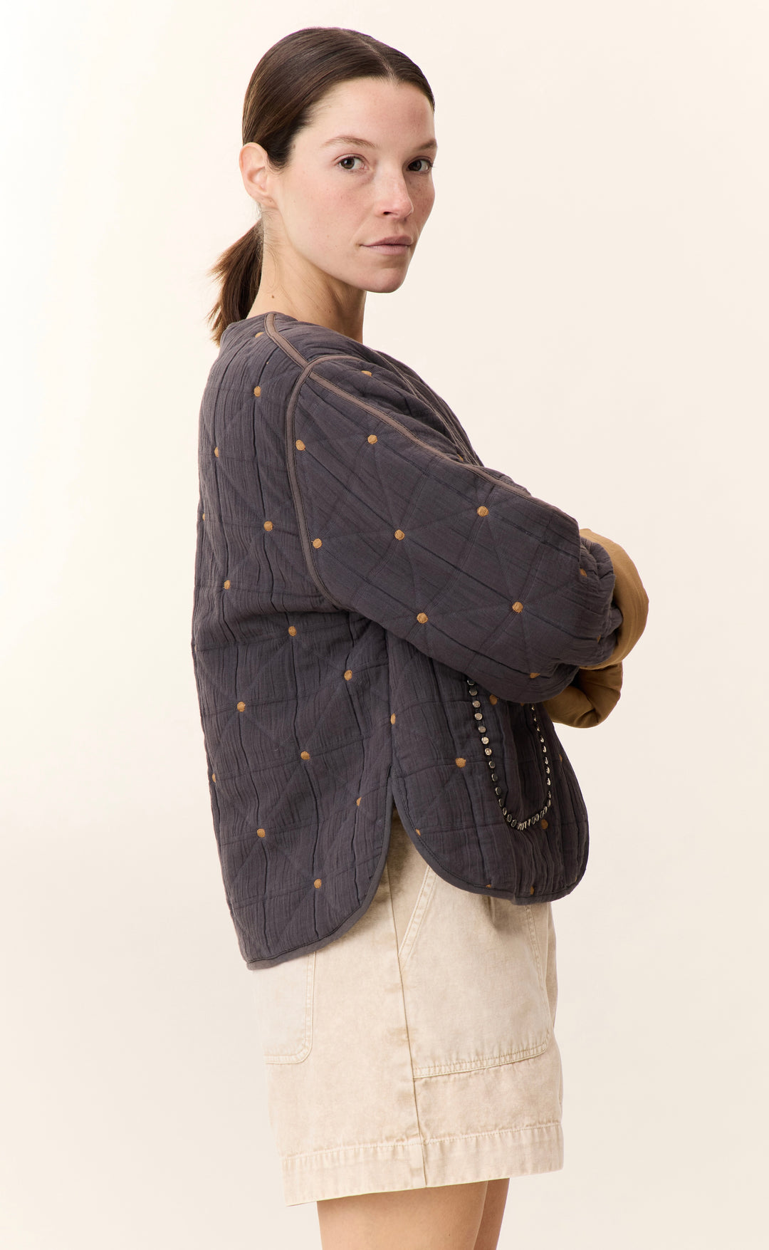 Vahala Quilt Jacket Charcoal