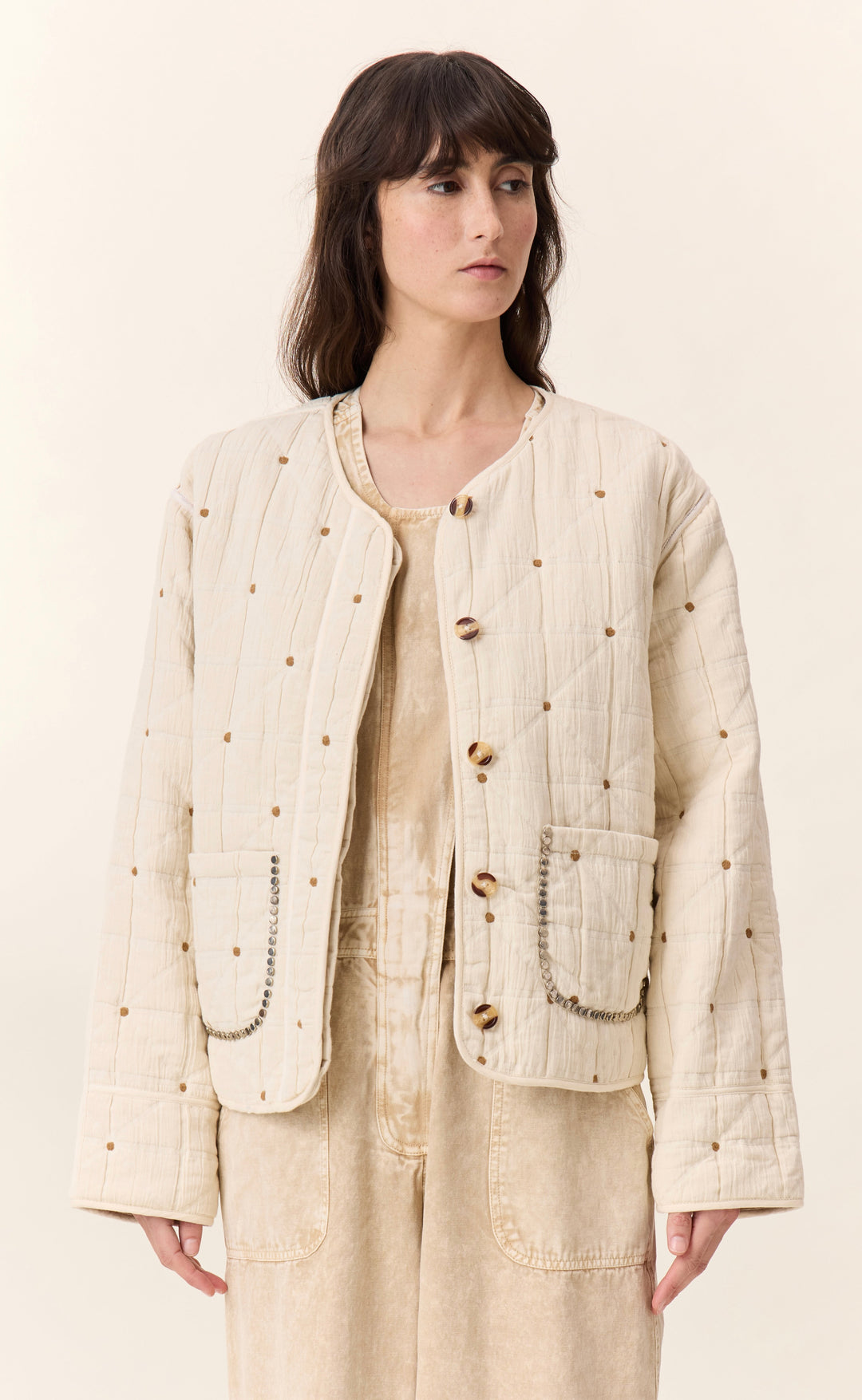 Vahala Quilt Jacket Ecru