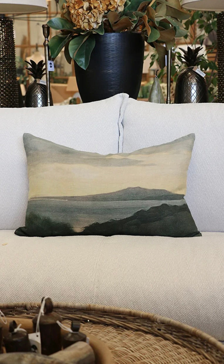 Island at Dusk Lumbar Cushion Cover