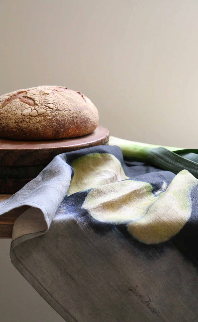 Linen Tea Towel Midnight Pears