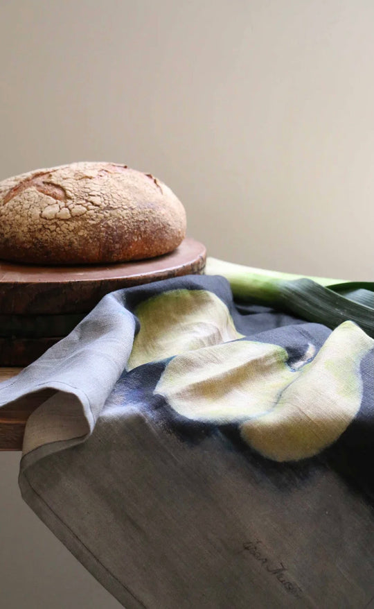 Linen Tea Towel Midnight Pears