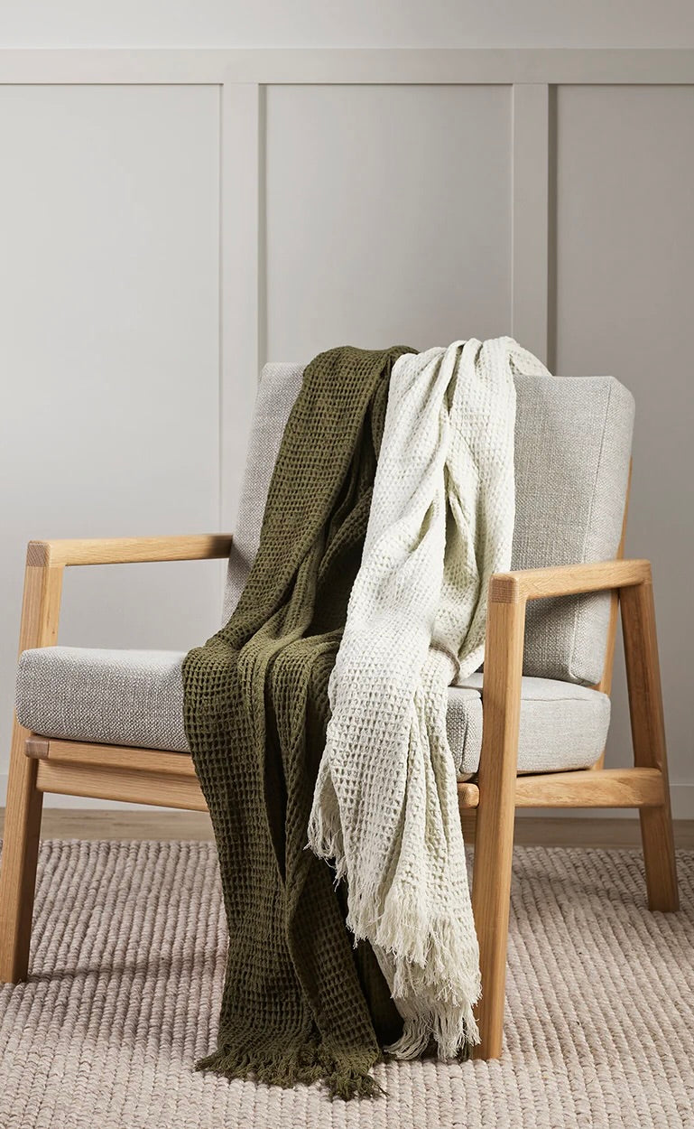 Celine Throw Olive - 100% Cotton
