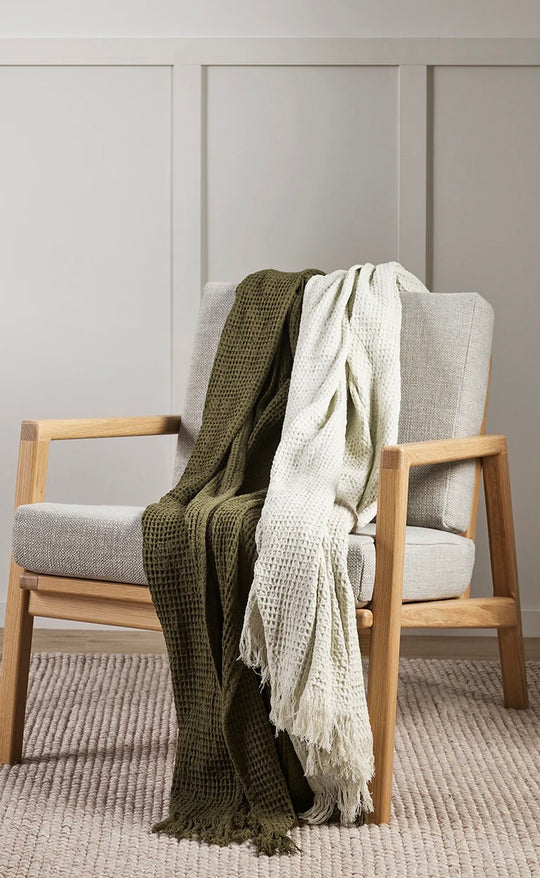 Celine Throw Olive - 100% Cotton