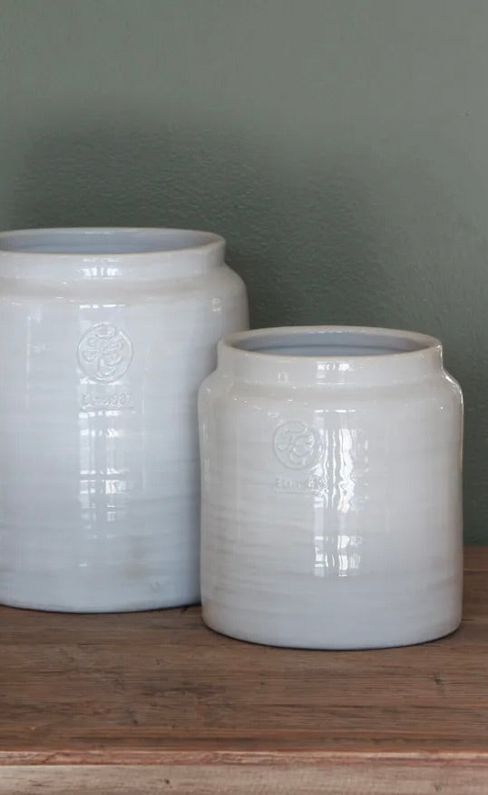 French Rustic White Utensil Holder Large