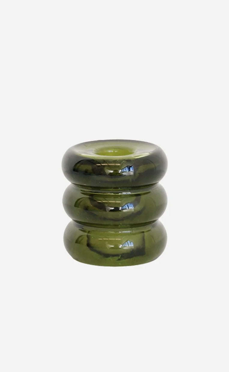 Glass Candle Holder Verde