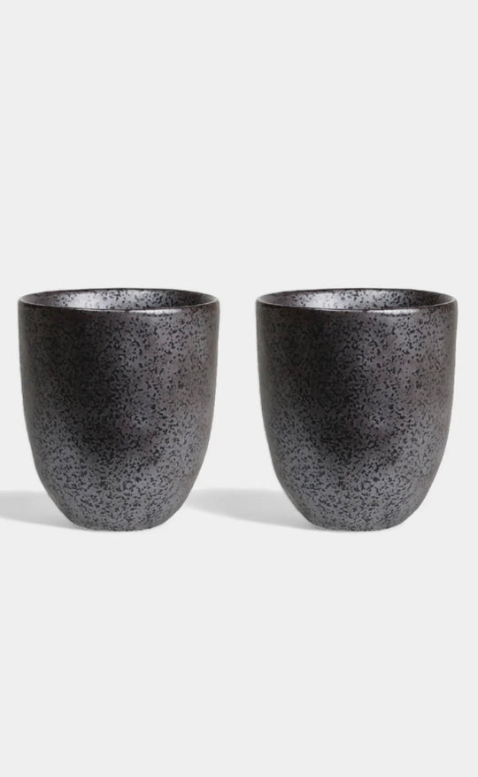 Latte Cup Black Earth Set of 2