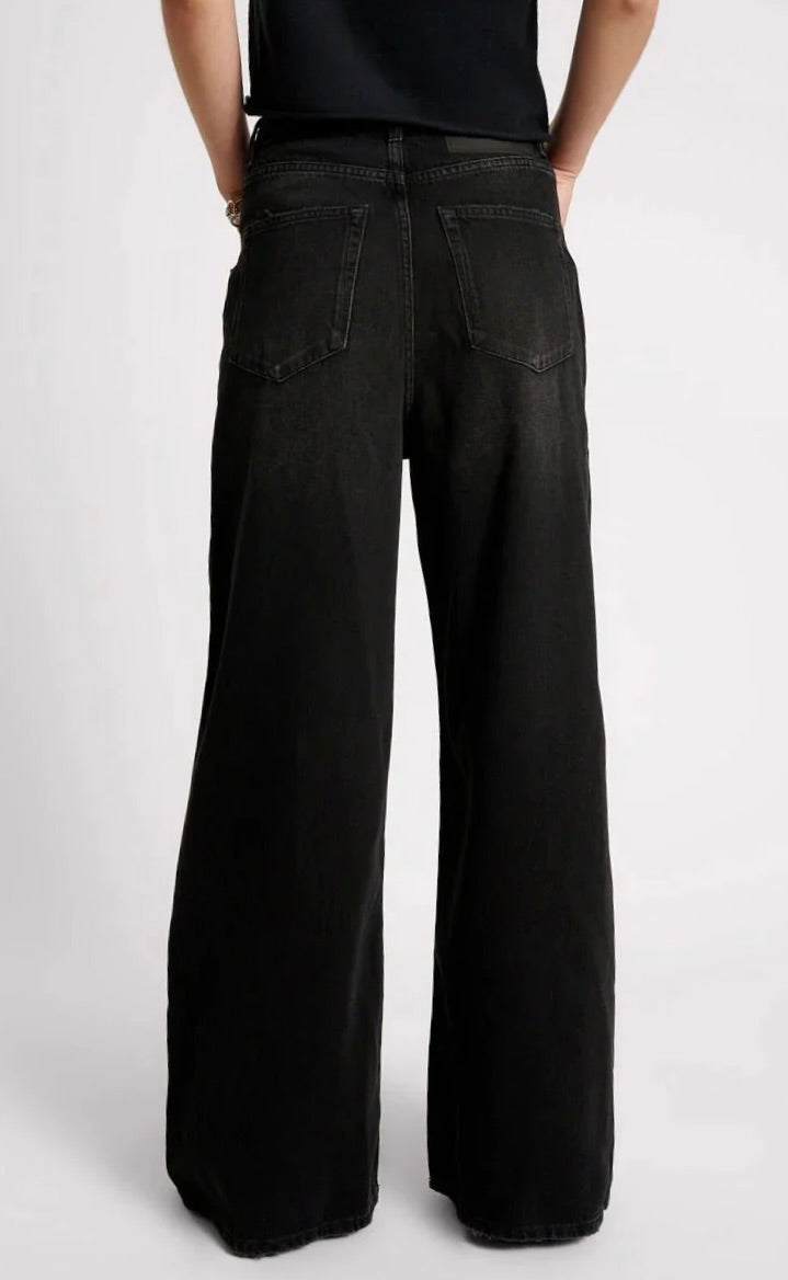 Love Machines Wide Leg Jean Washed Black