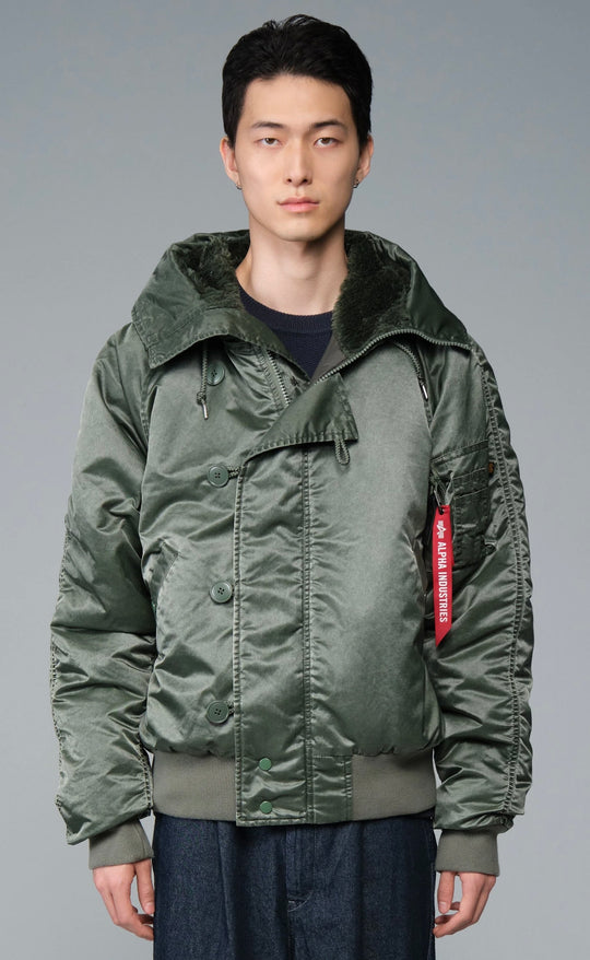 N-2b Heritage Fit Parka Battlewash Deep Forest