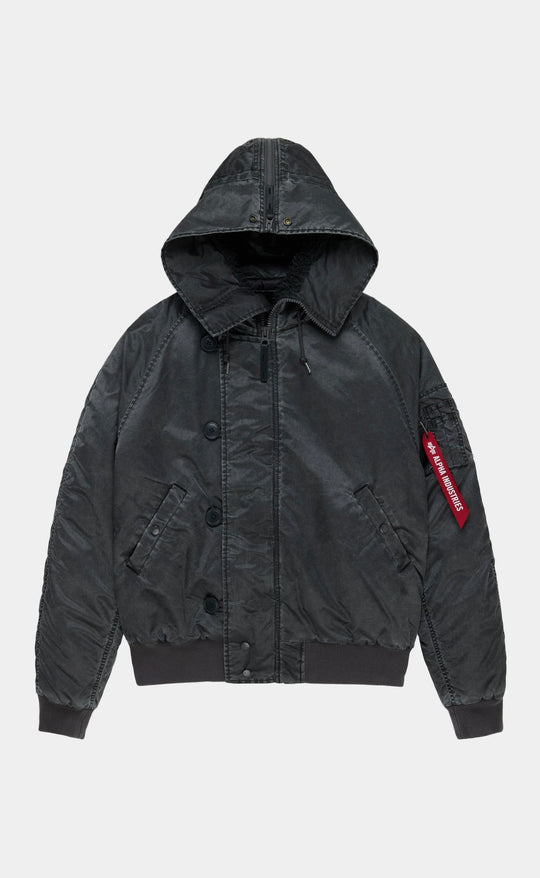 N-2b Heritage Fit Parka Battlewash Black