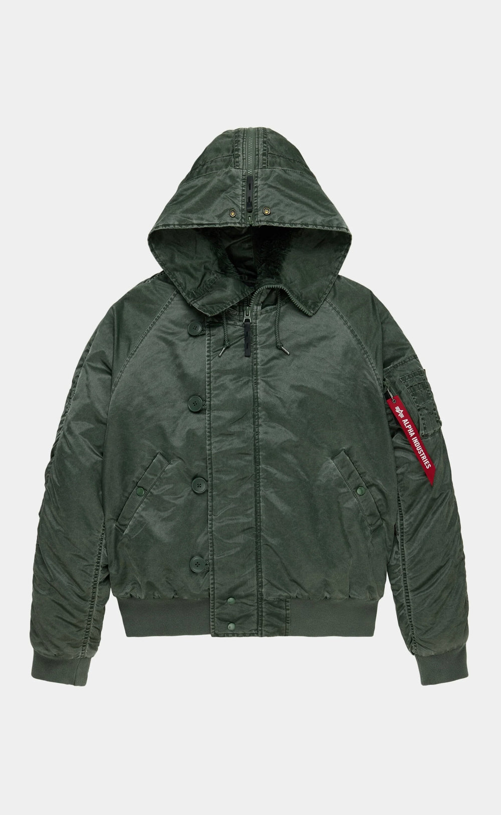 N-2b Heritage Fit Parka Battlewash Deep Forest