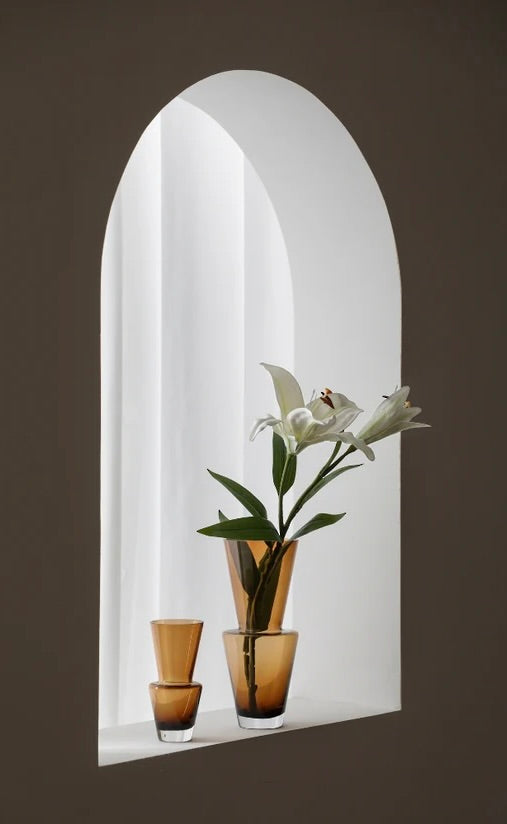 Amber Glass Vase Large