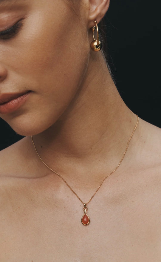 Mirren Necklace Carnelian Gold Vermeil