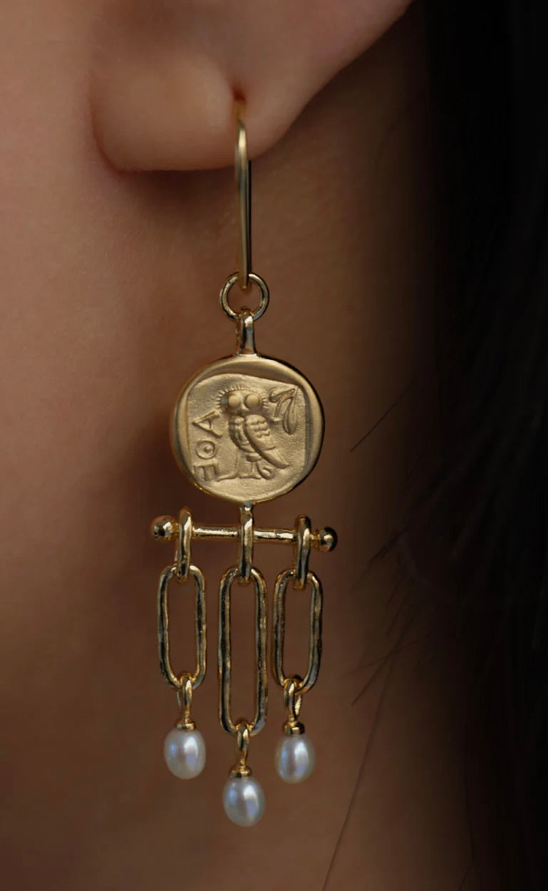 Palas Chandelier Earrings Gold Vermeil