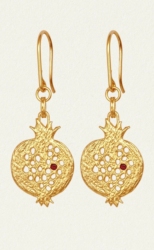 Pomegranate Earrings Gold Vermeil