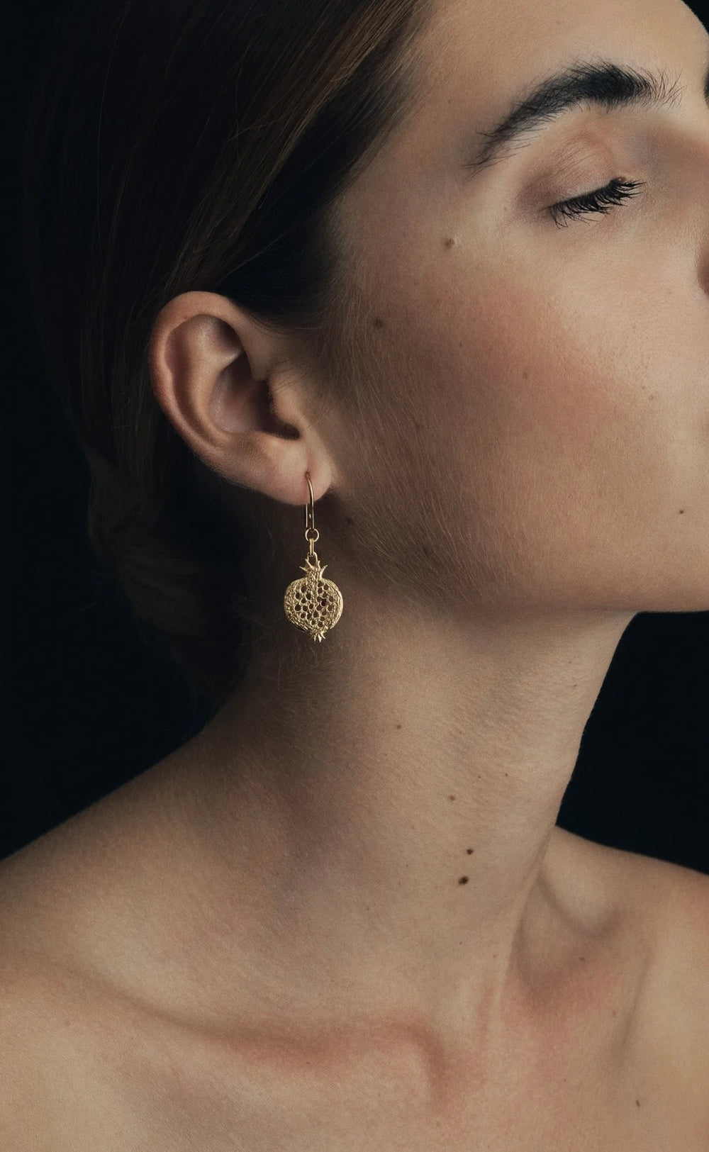 Pomegranate Earrings Gold Vermeil