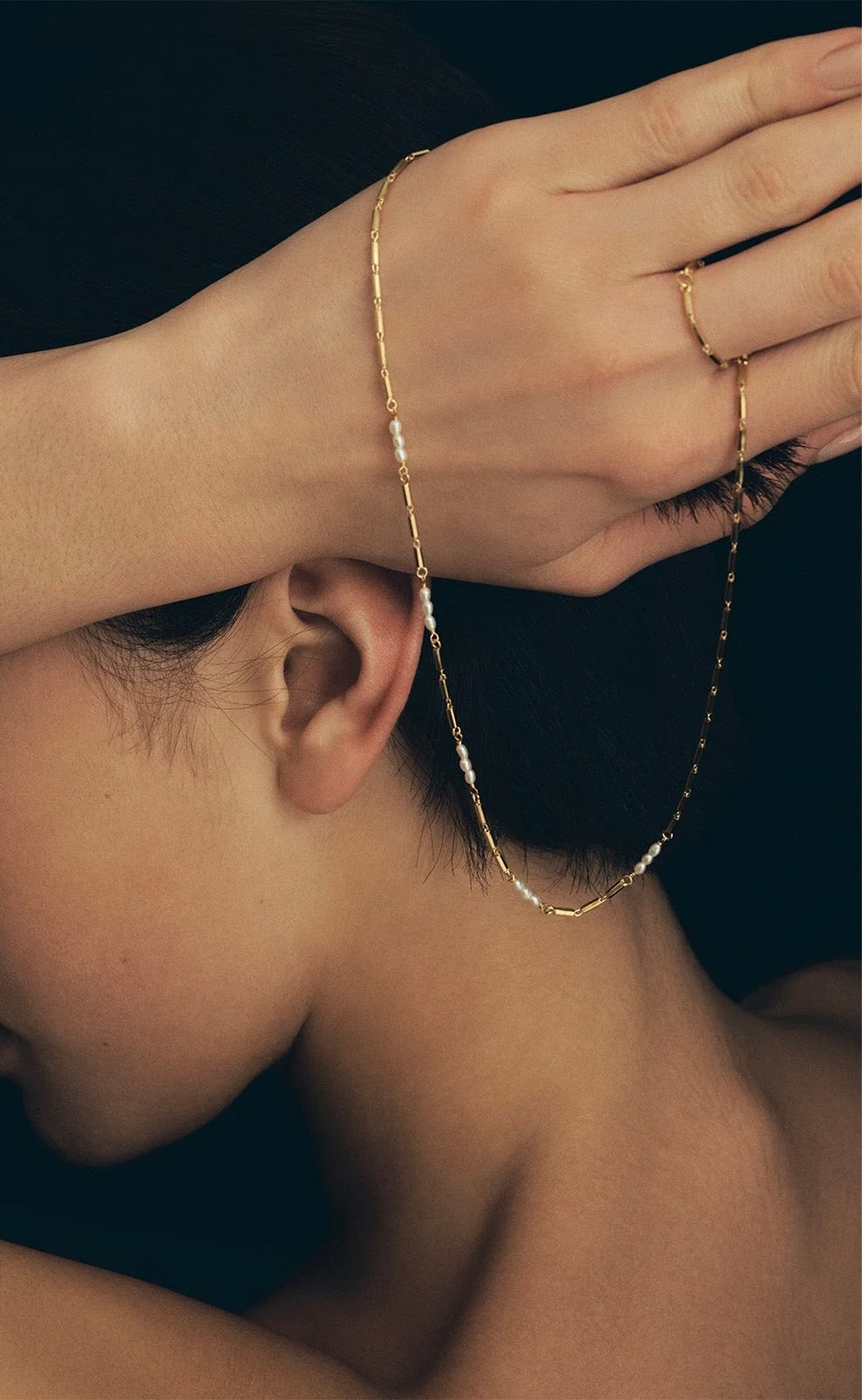 Riviera Necklace Pearl Gold Vermeil