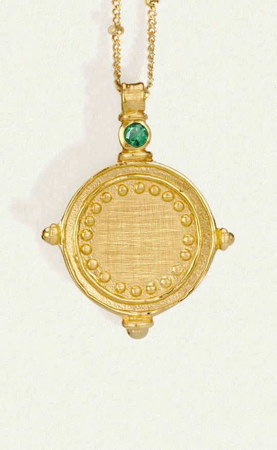 Sura Necklace Emerald Gold