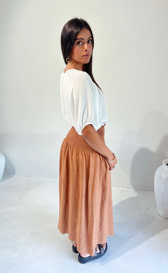Temple Skirt Chai Linen