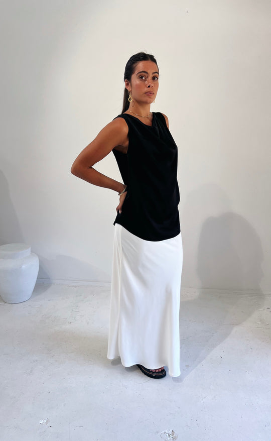 Bias Maxi Skirt Ivory